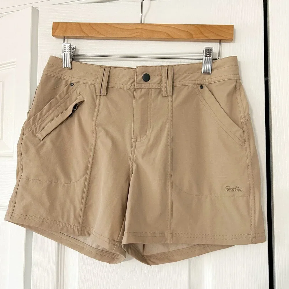 Willit Khaki Hiking Outdoor Athletic Tan Beige Shorts Size 4 Nylon Blend